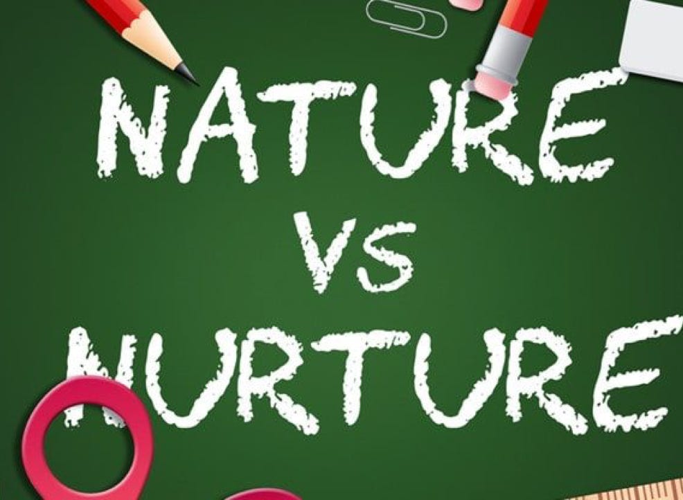 Nature vs Nurture chalkboard