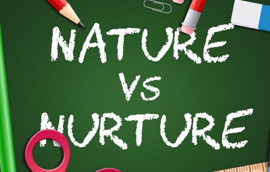 Nature vs Nurture chalkboard